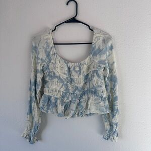 Willow and Root Blue Tie-Dye Women's Top